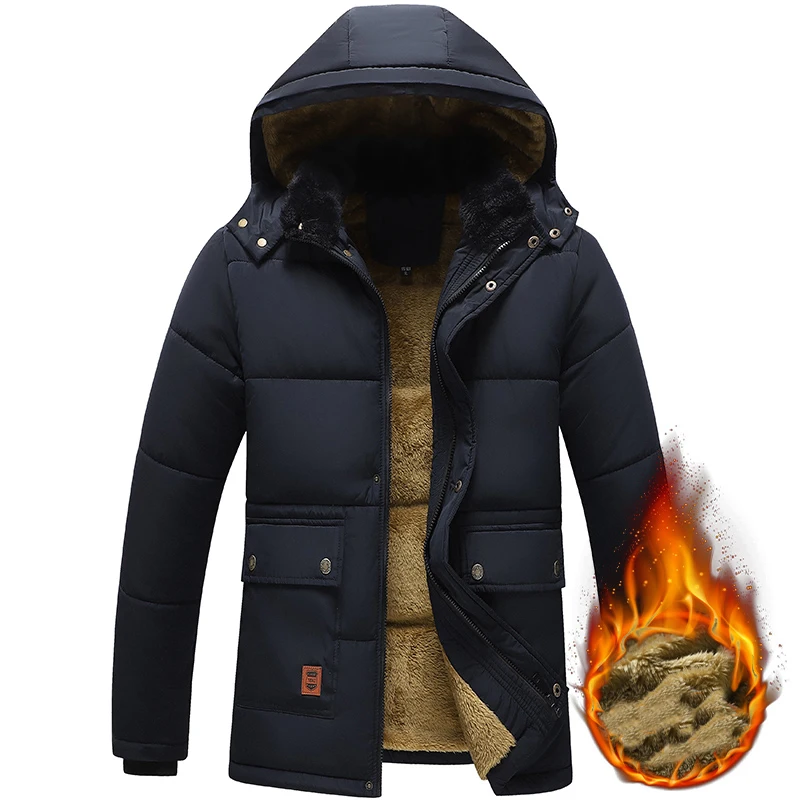 Top Trends: 2023 New Men Winter Thickened Men Parkas Comfortable Winter Warm Hooded Parkas Multiple Pockets Outdoor Detachable Hat Men Pa Shoppable Styles