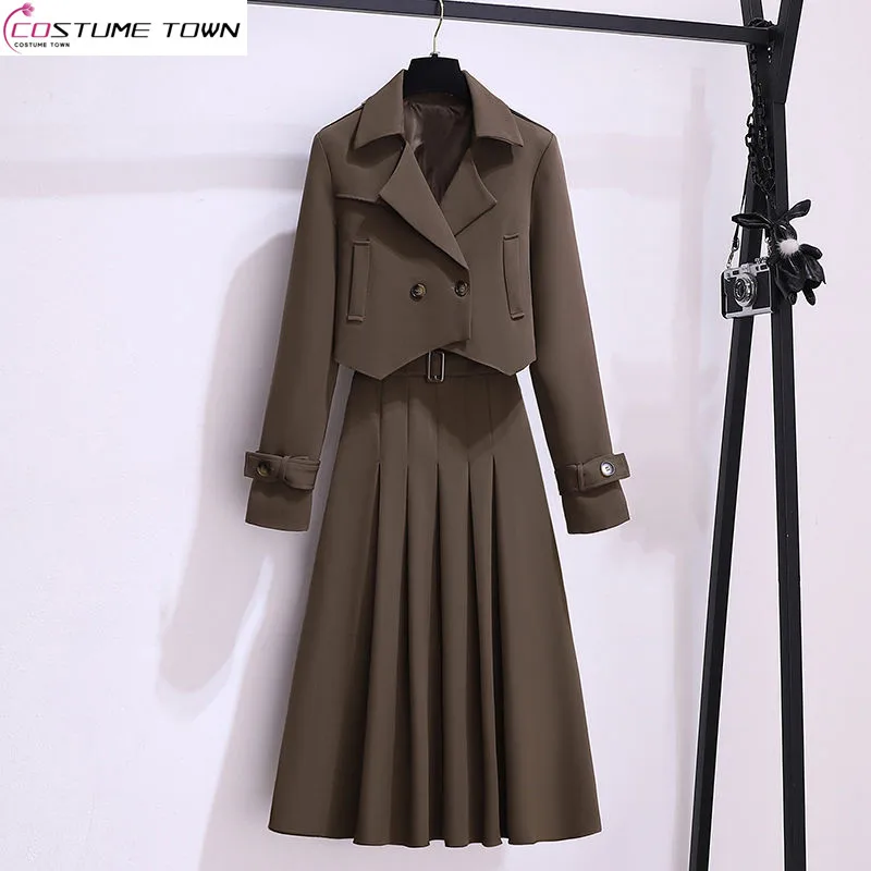 Top Trends: Spring And Autumn 2023 Korean Version New Large Women's Blazer Top+ fashionable Skirt High-end Design Women's Two-piece Suit Shoppable Styles