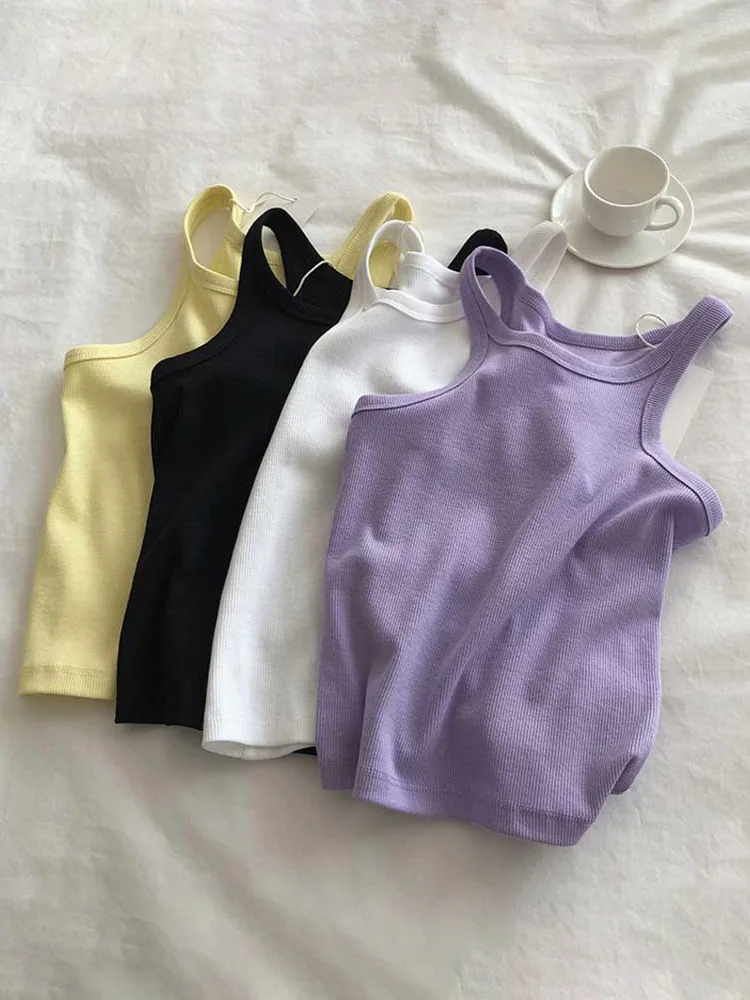 Top Trends: 2023 Women Tank Tops Sexy Cropped Top Female Women Summer Camisole Camis Black White Sport Clothes For Women Shoppable Styles