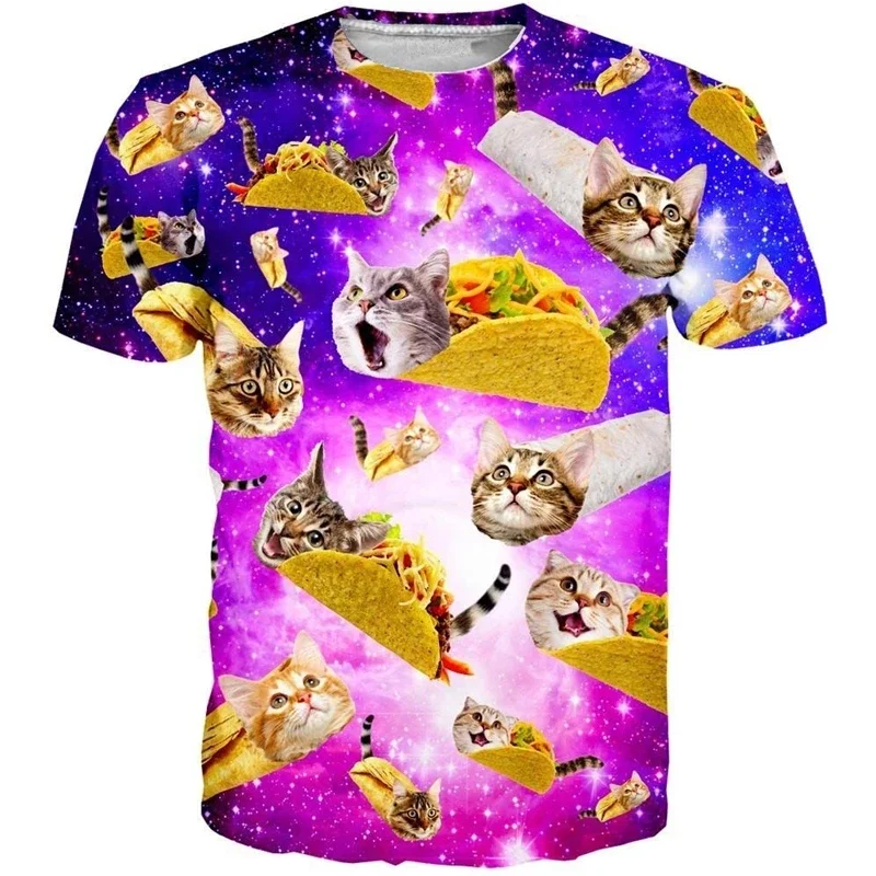 Top Trends: 2023 New 3D Printed Funny Cat Short Sleeve Men's T-shirt Printed Unisex Shirt Street Comfortable Breathable Top Shoppable Styles