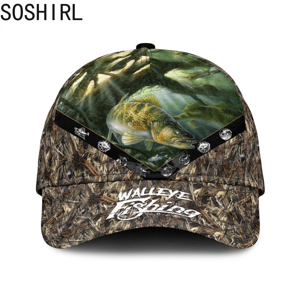 Top Trends: Walleye Fishing Deer Hunting Baseball Cap 3D Printed Snapback Hat Men Women Adult Hip Hop Headwear Outdoor Casual Sun Visor Shoppable Styles - Image 2