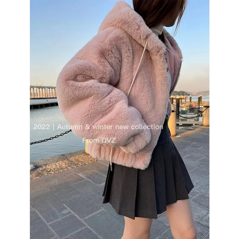 Top Trends: Lamb Wool Warm Fleece Fleece Coat Oversize Parkas Women&#039;s Fur Jacket Loose Faux Zip Hooded Thicken Short Fur Coat Thick Furry Shoppable Styles