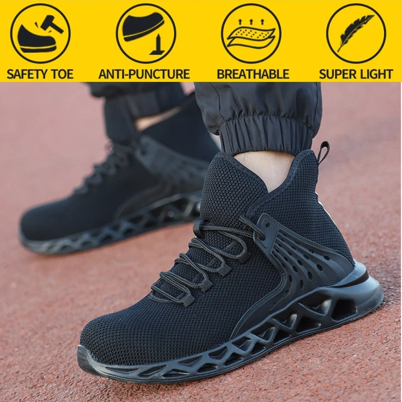 Top Trends: Men Safety Shoes With Metal Toe Indestructible Ryder Shoe Work Boots With Steel Toe Waterproof Breathable Sneakers Work Shoes Shoppable Styles