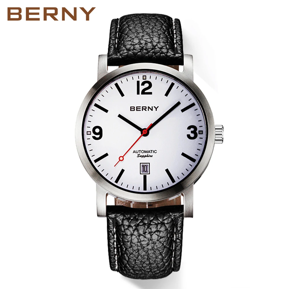 Top Trends: BERNY 5ATM Waterproof Watch For Men Automatic Mechanical Wristwatch Male Leather Swiss Railway Timepiece Luxury Brand Men Watch Shoppable Styles