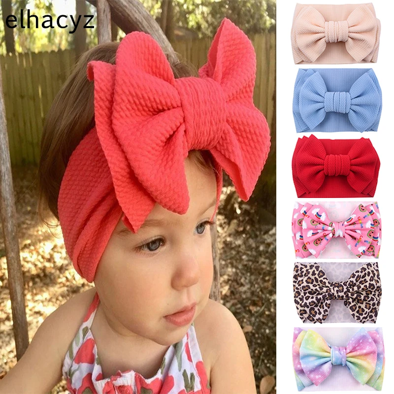 Top Trends: Baby 7&#039;&#039; Large Hair Bow Headband Children Turban Girls Elastic Hair Band Big Bow Head Wrap Bandages For Kids Hair Accessories Shoppable Styles