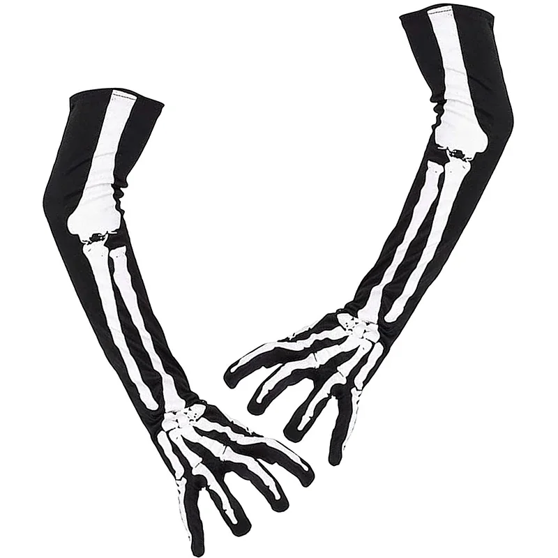 Top Trends: Halloween Skeleton Long Glove Halloween Gloves Cosplay Ghost Face Bones Skeleton Show Glove Performance Costume Wholesale Shoppable Styles - Image 2