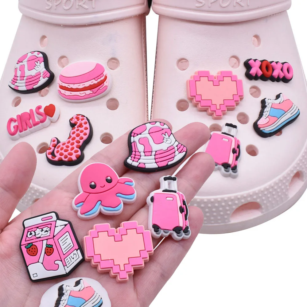 Top Trends: Hot Sale 1pcs PVC Shoe Charms For Crocs Pink Bear Poodle Accessories Women Clogs Buckle Kids Pins Decoration Jeans X-mas Gift Shoppable Styles