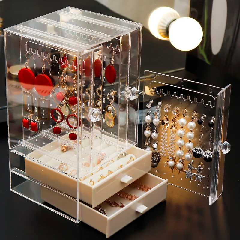 Top Trends: Luxury Jewelry Boxes Organizer Plastic Transparent Acrylic Stand Necklace Jewelry Case Display Earring Storage Box Bracelet Shoppable Styles