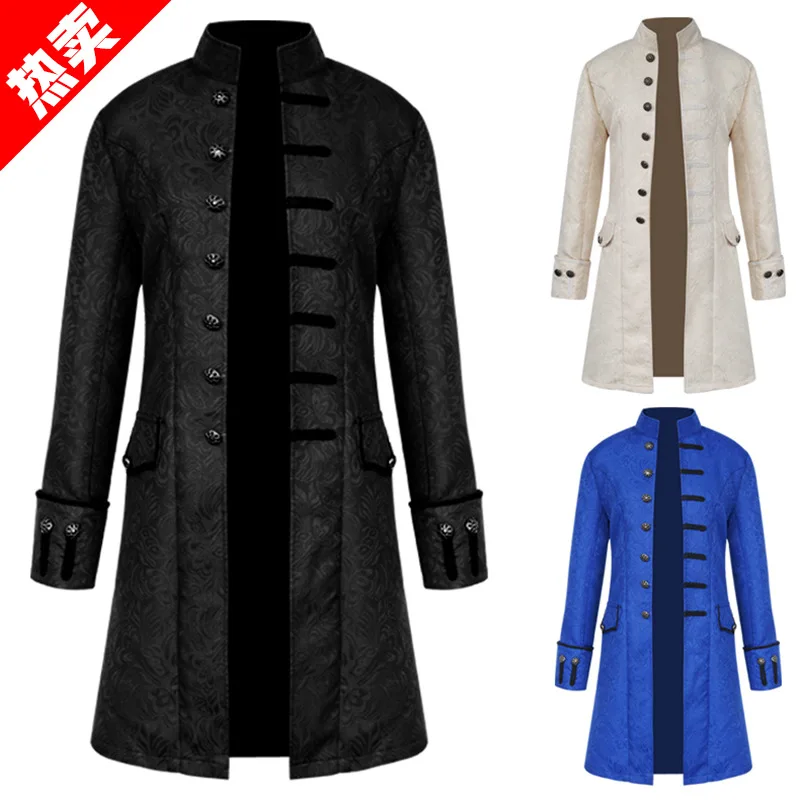 Top Trends: NWZSM Men Victoria Edwardian Steampunk Trench Coat Outwear Vintage Prince Overcoat Medieval Renaissance Jacket Cosplay Costume Shoppable Styles