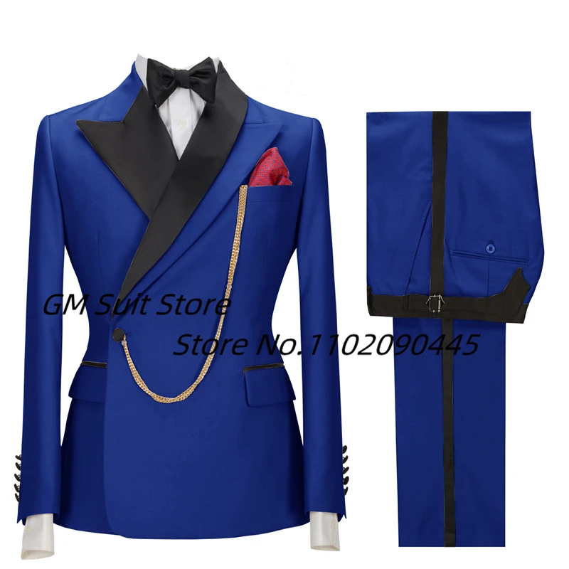 Top Trends: Men 2 Pieces Set Formal Slim Fit Prom Tuxedo Groom Wedding Blazers High Quality Dress Jacket Coat Pants Shoppable Styles