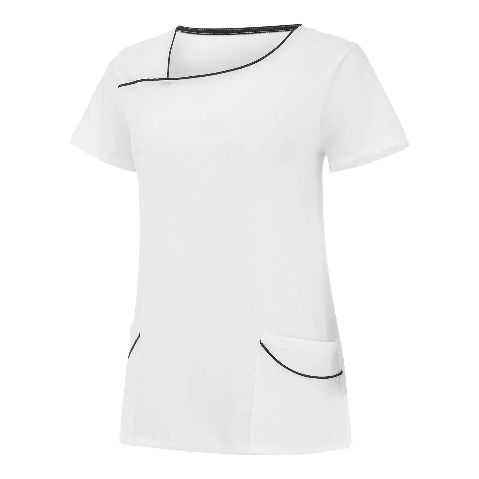 Top Trends: Nurse Uniform Woman Solid Color Short-Sleeved Surgical Uniforms Scrubs Blouse Medical Nursing Healthcare Working Workwear Tunic Shoppable Styles