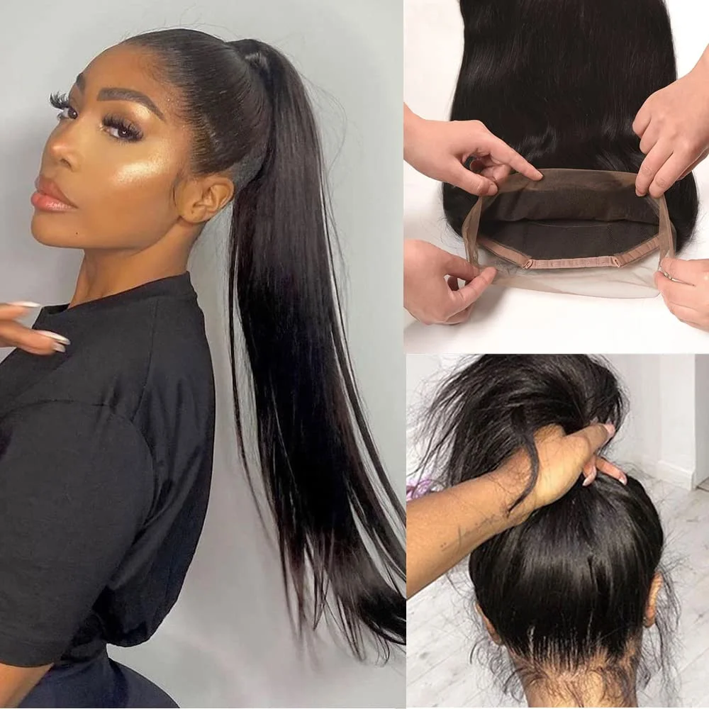 Top Trends: Brazilian Straight 360 Lace Frontals Only Closure Cheveux Humain 13x4 Lace Frontal Pre Plucked With Natural Baby Hair 8-22 Inch Shoppable Styles