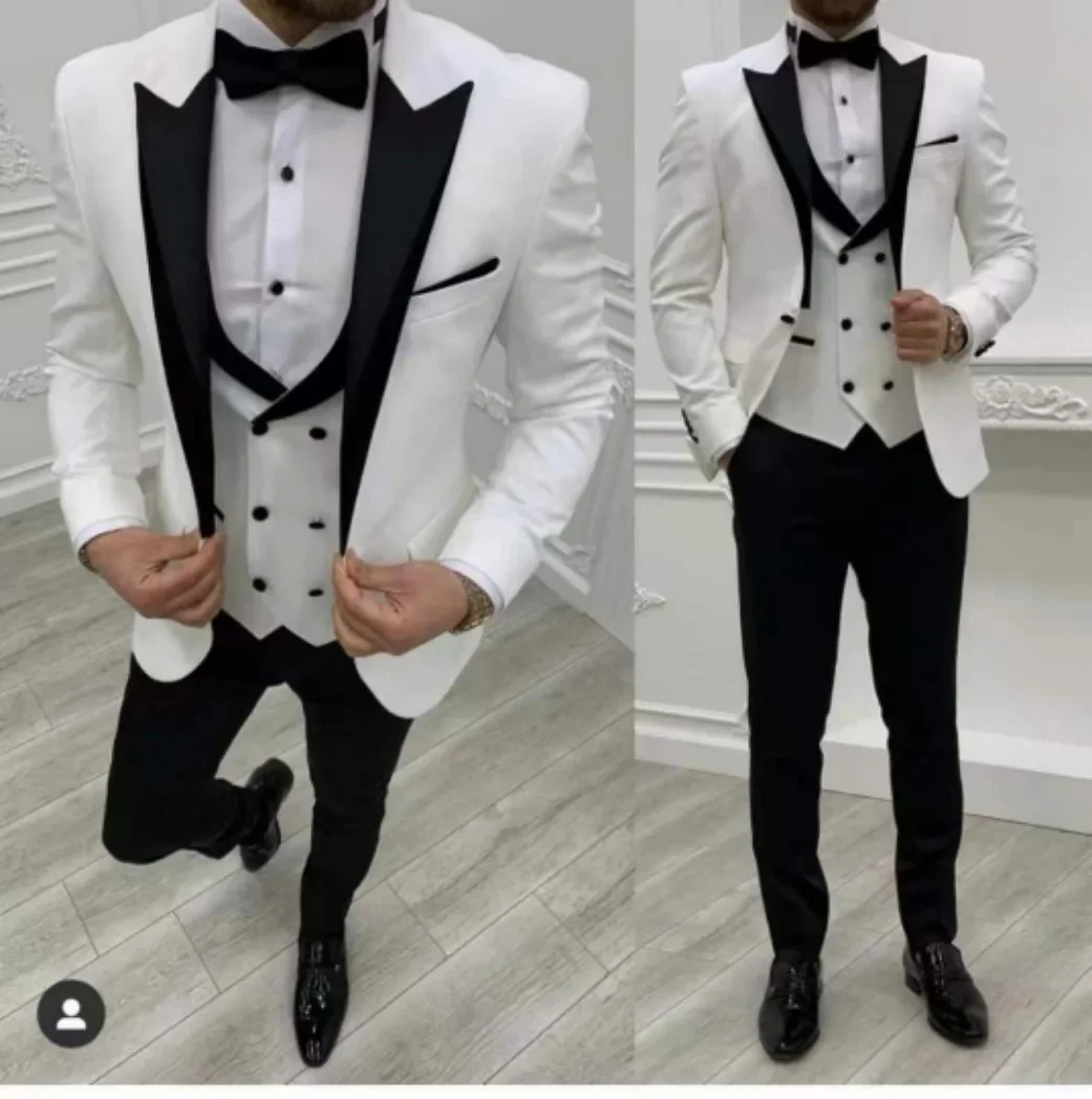 Top Trends: New Casual Fashion Men&#039;s Suit Slim Groom Wedding Tuxedo Three-piece Wedding Suit Dance Best Man Men&#039;s Suit Handsome Men Shoppable Styles