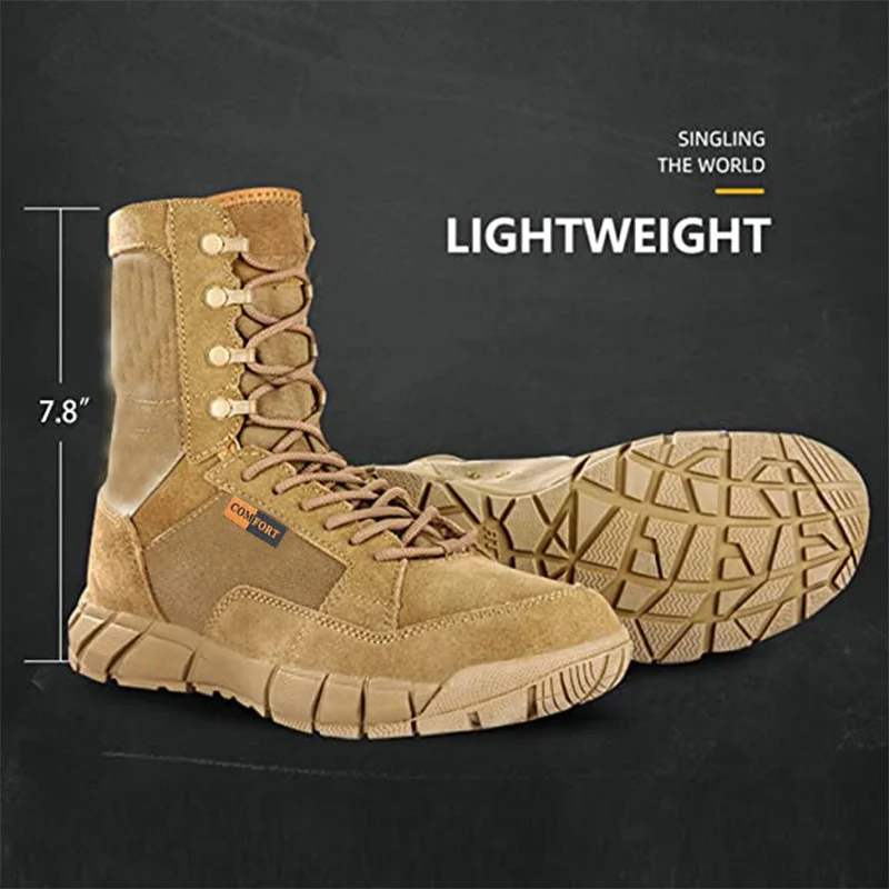 Top Trends: Military Tactical Combat Boots Men Outdoor Hiking Desert Army Boots Lightweight Breathable Male Ankle Boots Jungle Shoes Shoppable Styles - Image 4