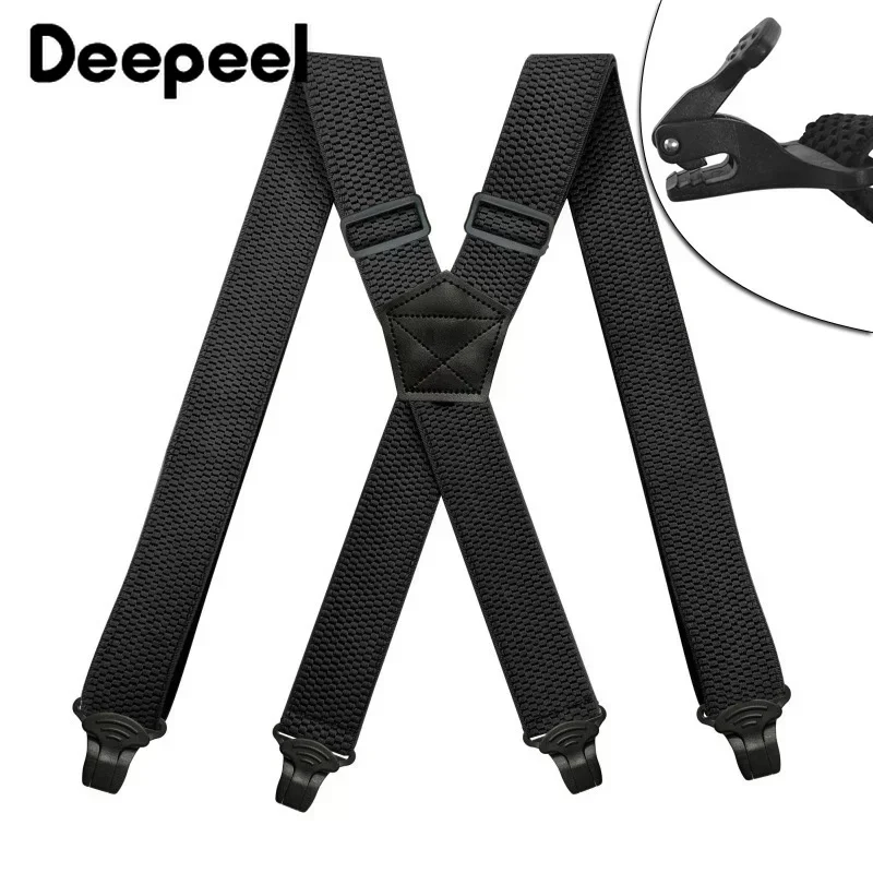 Top Trends: 1Pc 3.5*120cm Men&#039;s Suspender Adult 4 Clips Mens Suspenders X Type Elastic Adjustable Strap Wide Braces Work Male Jockstrap Shoppable Styles