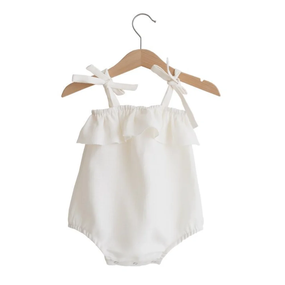 Top Trends: Newborn Infant Baby Girls Rompers Solid Cotton Ruffles Slip Strap Playsuit Onepiece Baby Clothes Romper Shoppable Styles