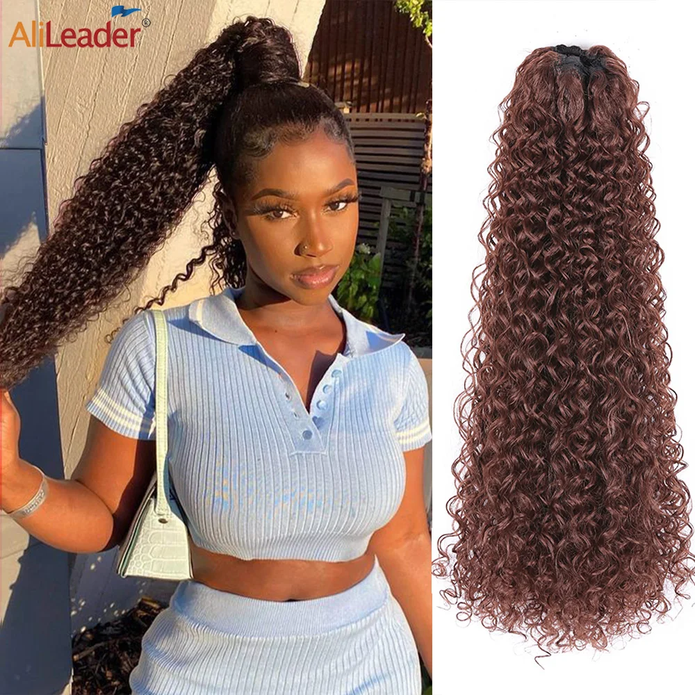 Top Trends: Afro Kinky Curly Ponytail Hair Extensions Wrap Around Clip On Ponytail Hairpiece Fluffy Synthetic Pony Tail For Women Shoppable Styles