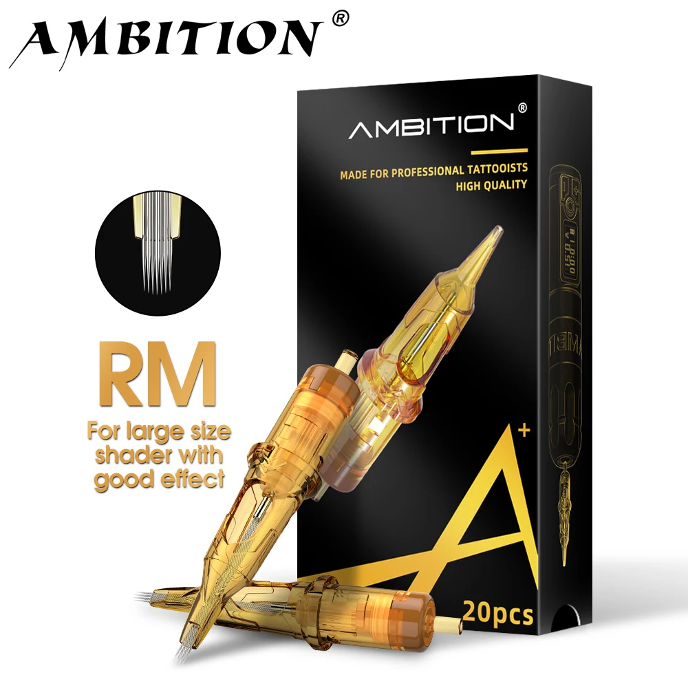 Top Trends: Ambition Glory 20PCS RM Cartridge Tattoo Needles Round Magnum Permanent Makeup Machine Pen Disposable Sterilized Safety Needle Shoppable Styles