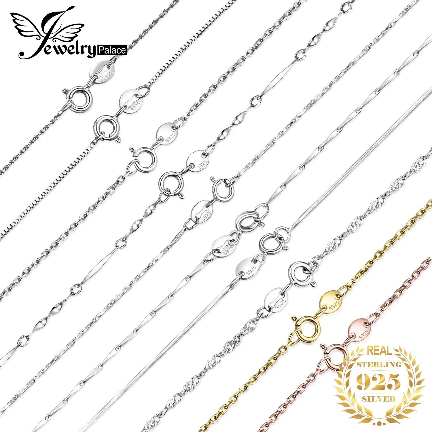 Top Trends: JewelryPalace Genuine 100% 925 Sterling Silver Necklace Ingot Twisted Trace Belcher Snake Bar Singapore Box Chain Necklace Women Shoppable Styles