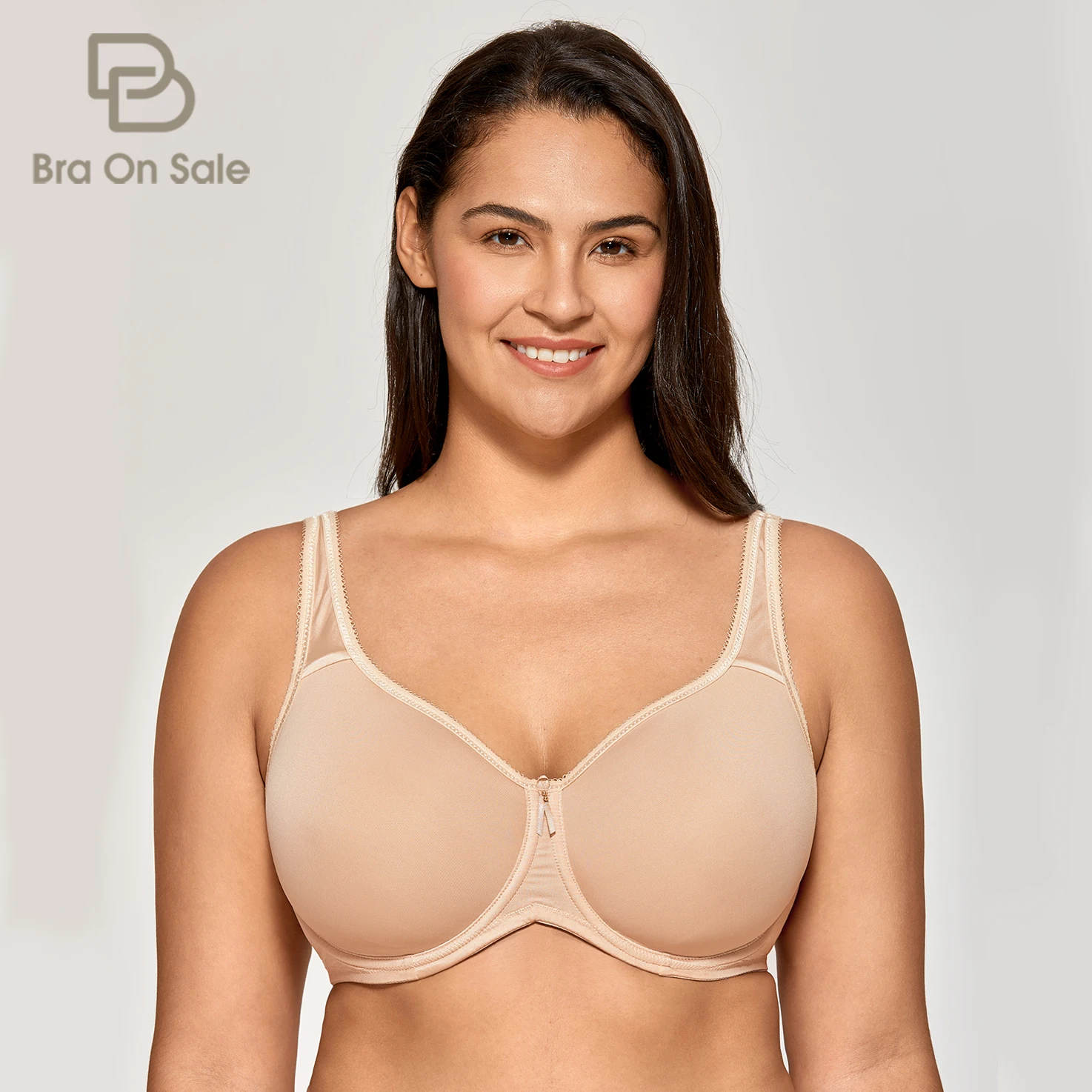 Top Trends: Women's Full Coverage Underwire Seamless T-shirt Bra Plus Size Lightly Padded Basic Underwear Wide Cushioned Straps DD E F 42 44 Shoppable Styles