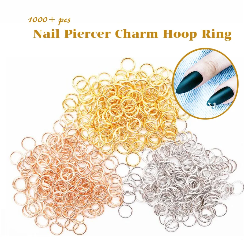 Top Trends: 1000pc+ Pierced Arylictips Punk Charms 5-6mm Loops Metal Tools Piercing Jewelry Connect Hoop Decoration Nail Art Alloy Ring 2022 Shoppable Styles