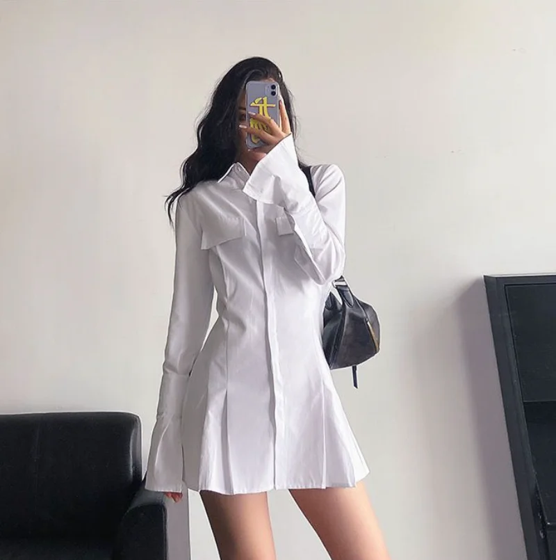 Top Trends: Tops For Women Modern Long Clothes Full Sleeves Womens Shirt & Blouse Sexy White Button Up Trend 2023 Novelty Summer Novelties S Shoppable Styles