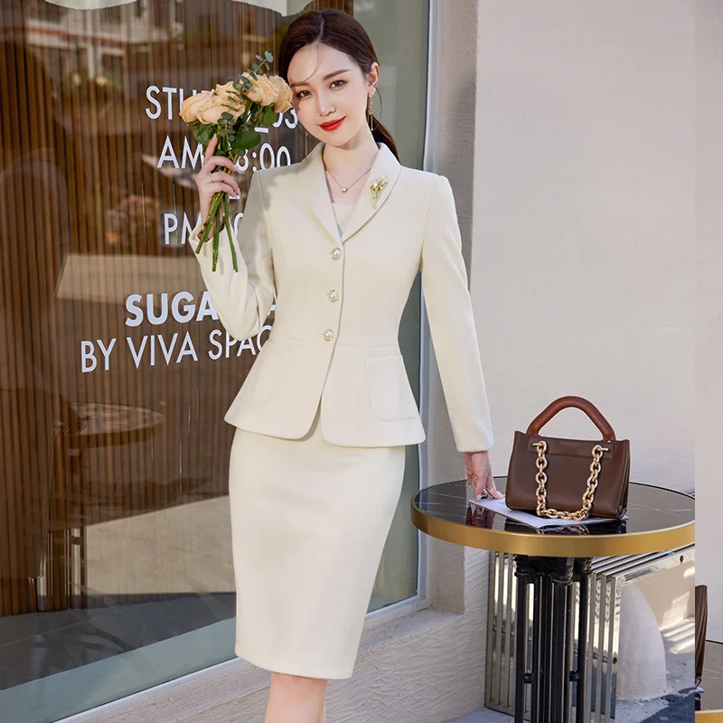 Top Trends: Autumn Women Dresss Suits With Tops And Dress Business Suits Fashion Styles OL Ladies Office Work Wear Professional Blazers Set Shoppable Styles