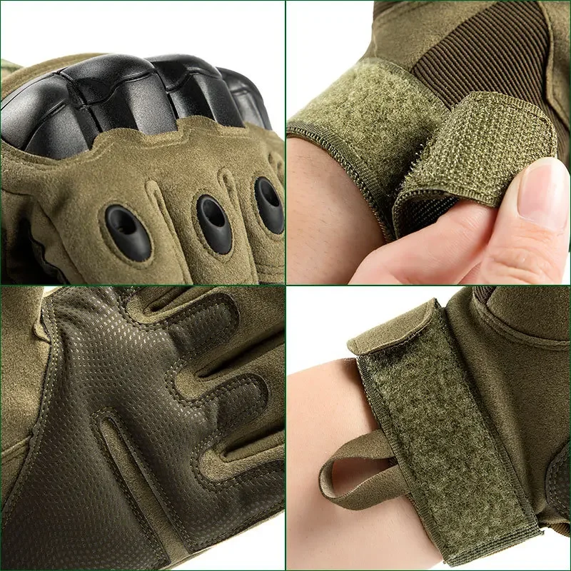 Top Trends: Shell Hard Shell Tactical Gloves Men's Riding Protection Anti Cutting Fitness Training Army Military Garden Leather Gloves Shoppable Styles - Image 6