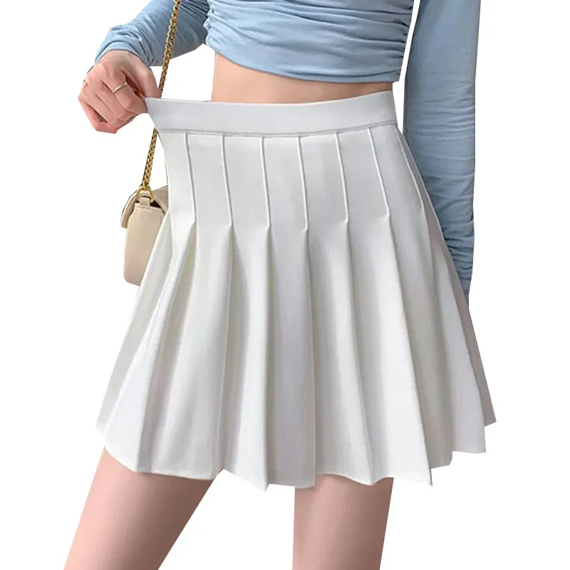 Top Trends: Women&#039;s Skirt Pleated Elastic Waist Woman Short Skirts Harajuku A-Line Mini Skirt Fashion Preppy Style Ladies Girls Pleat Skirts Shoppable Styles