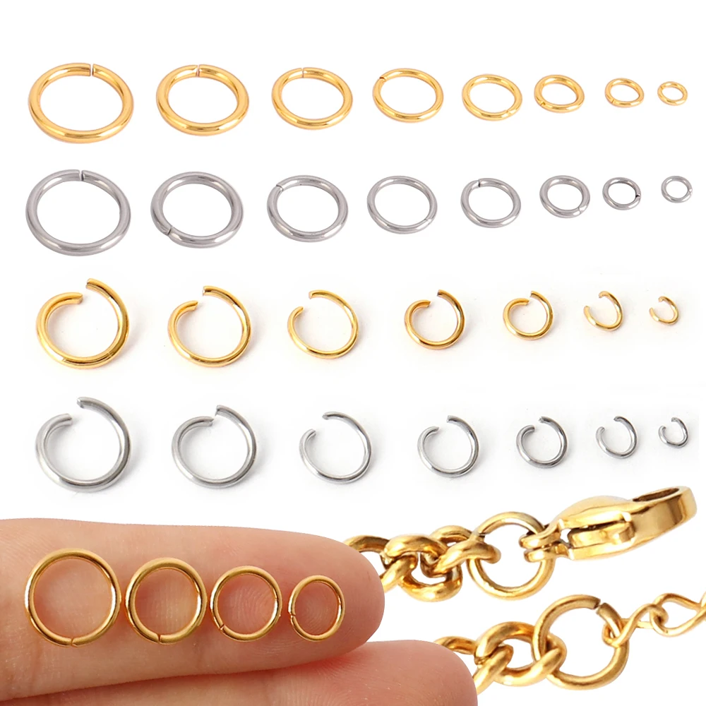 Top Trends: 100-200pcs / lot Stainless Steel Open Jump Rings Split Rings Connectors For DIY Jewelry Making Supplies Accessories Wholesale Shoppable Styles