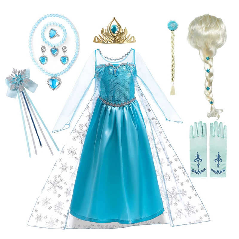 Top Trends: Elsa Dress For Girls Elsa Costume Snow Queen Anna Dress Cosplay Birthday Party Children Kids 2024 Carnival Girl Frozen Costume Shoppable Styles