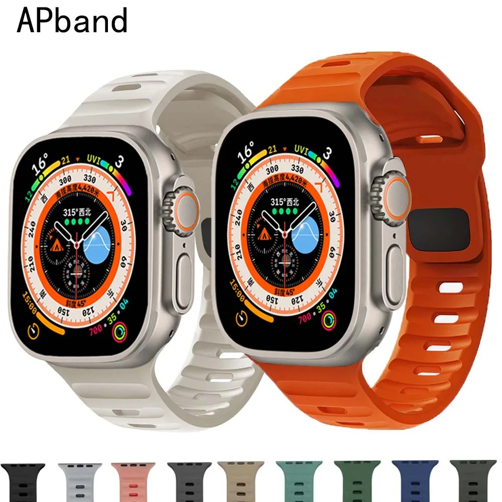 Top Trends: Silicone Strap For Apple Watch Band 49mm 44mm 45mm 40mm 41mm 49 Sport Correa Watchband Bracelet Iwatch Serises 8 7 6 5 Se Ultra Shoppable Styles