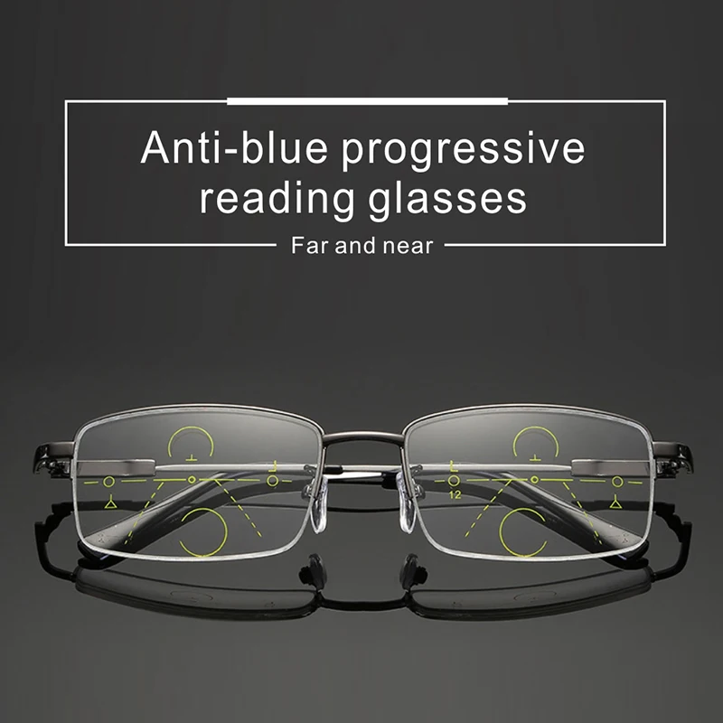 Top Trends: BLMUSA High Quality Progressive Multifocal Reading Glasses Men Titanium Anti Blue Light Glasses Women Casual Eyewear For Elderly Shoppable Styles - Image 4