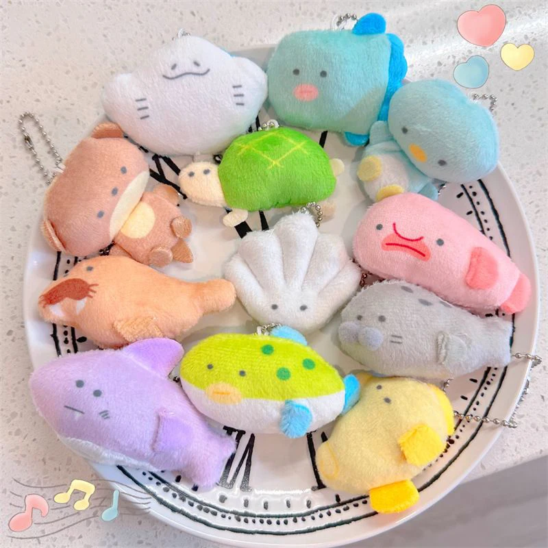 Top Trends: Cute Aquarium Sea Animal Doll Keyrings Kawaii Plush Shark Keychain For Bag Pendant Cartoon Sealife Keys Accessories Wholesale Shoppable Styles