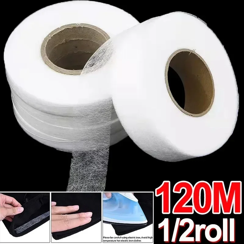 Top Trends: 120M Double Sided Adhesive Non-woven Fabric Pants Hem Tapes Edge Short Paste Tape DIY Tools Jean Clothes Shorten Size Sewing Shoppable Styles - Image 2