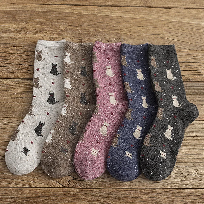 Top Trends: Autumn And Winter New Style Japanese Cute Socks Korean Cat Harajuku Socks Women Woool Kawaii Thicken Cute Socks Shoppable Styles