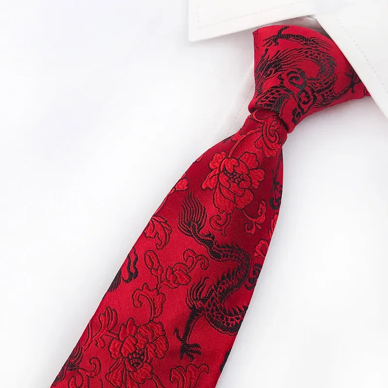 Top Trends: Upscale Tie Luxury Embroidery Man Necktie Mascot Chinese Dragon Pattern Neckwear Wedding Groom Gravata Men Accessories Shoppable Styles - Image 3