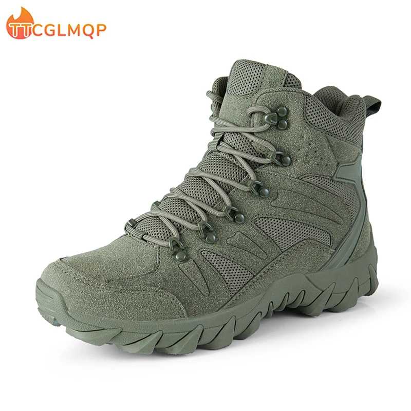 Top Trends: 2023 New Winter Footwear Military Tactical Mens Boots Special Force Leather Desert Combat Ankle Boot Army Men's Shoes Plus Size Shoppable Styles