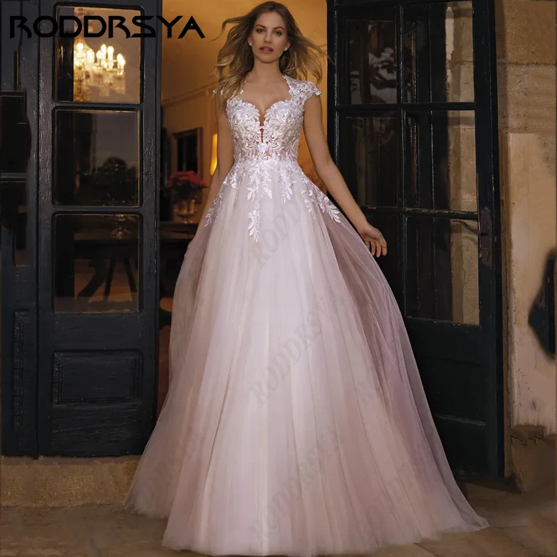 Top Trends: RODDRSYA Elegant Wedding Dresses For Women Detachable Cap Sleeve Bridal Dress A-Line Tulle Illusion Lace Vestido De Novia 2024 Shoppable Styles