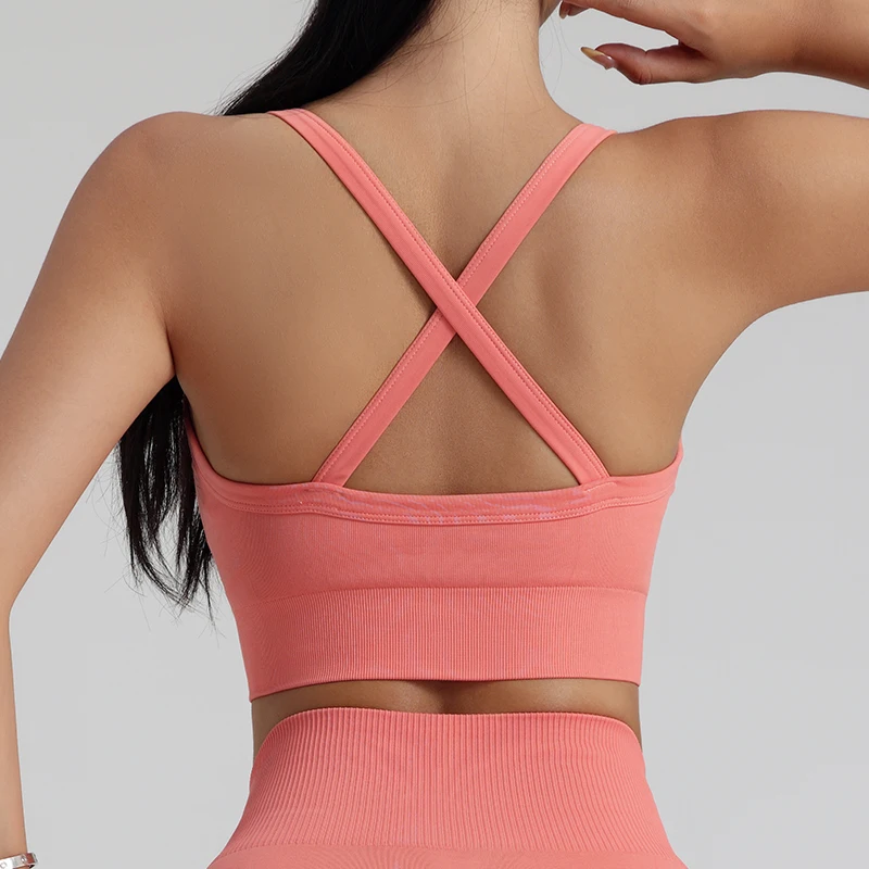 Top Trends: New Nude Yoga Wear Vest Pilates Sports Underwear Female Summer Sexy Back Fitness Yoga Bra Training Clothes Top Tights Shoppable Styles