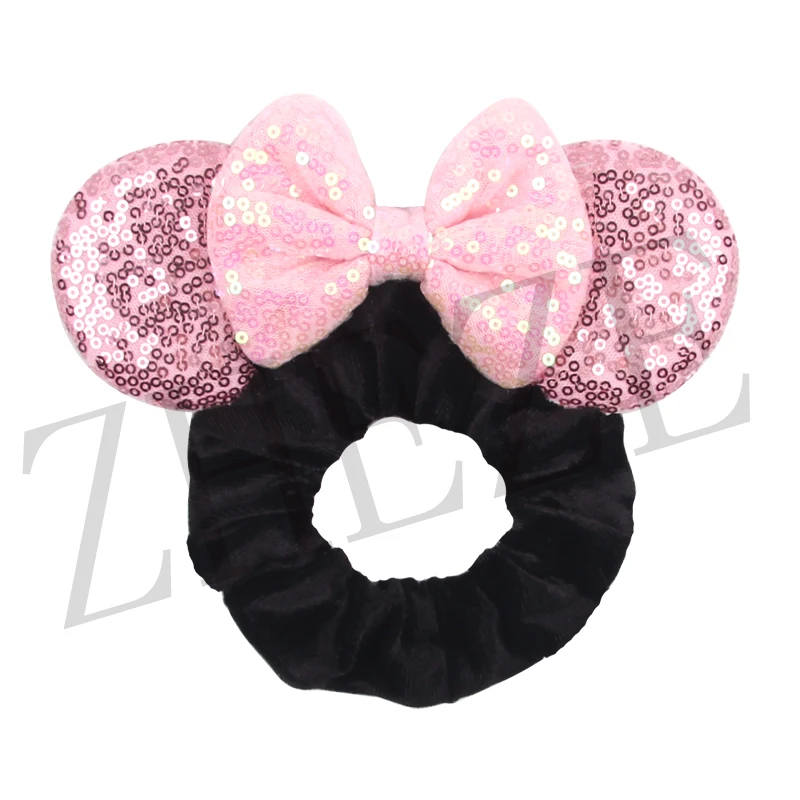 Top Trends: Classic Mermaid 2.8"Mouse Ears Hair Scrunchies Girls Rope Ponytail Elastic Velvet Hairband Autumn Winter DIY Hair Accessories Shoppable Styles - Image 3