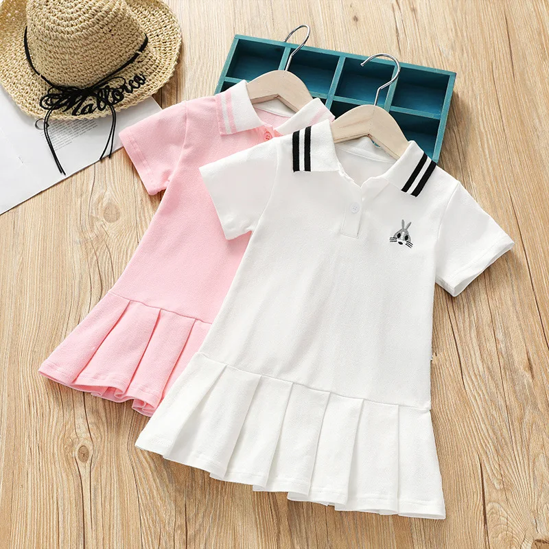 Top Trends: Children Dress Summer Turn-Down Collar Kids Clothes Fashion Toddler Baby Girls Clothing Summer Dress Girl 3-8Year Shoppable Styles