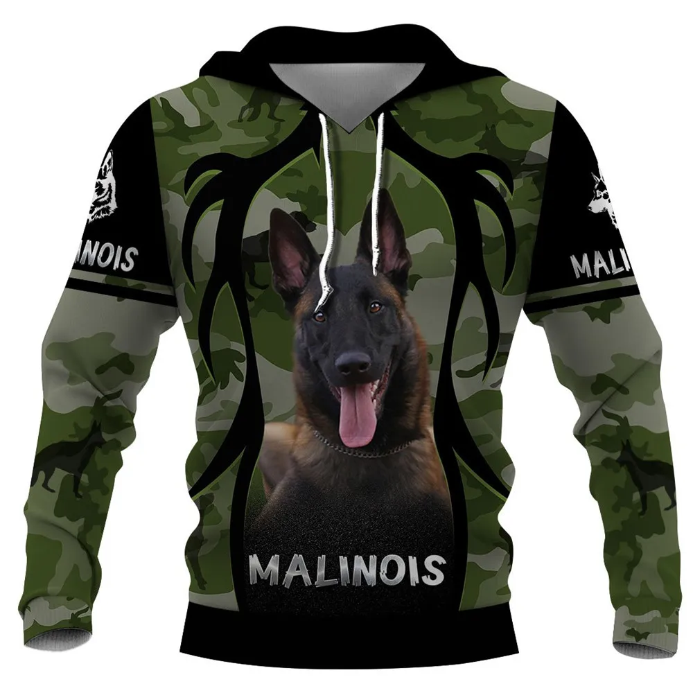 Top Trends: Tiere Hoodie 3D Grafik Tiere Camouflage Hunde Malinois Hoodies Fashion Lustige Pullover Tops Männer Kleidung Shoppable Styles