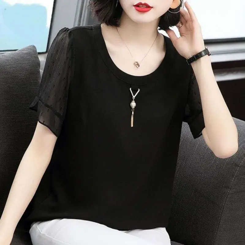 Top Trends: Casual Solid Color All-match Shirt Women's Clothing Loose Summer Chic Three-dimensional Decoration Stylish Short Sleeve Blouse Shoppable Styles - Image 6