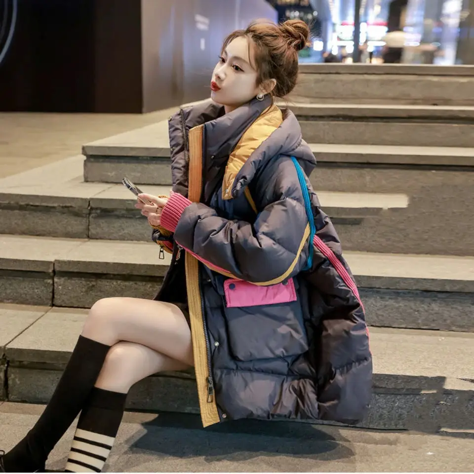 Top Trends: New Winter Women&#039;s Coats Down Cotton Jacket Parka Long Sleeve Hooded Tops Superheat Jackets Korean Fashion Loose Oversize Brand Shoppable Styles