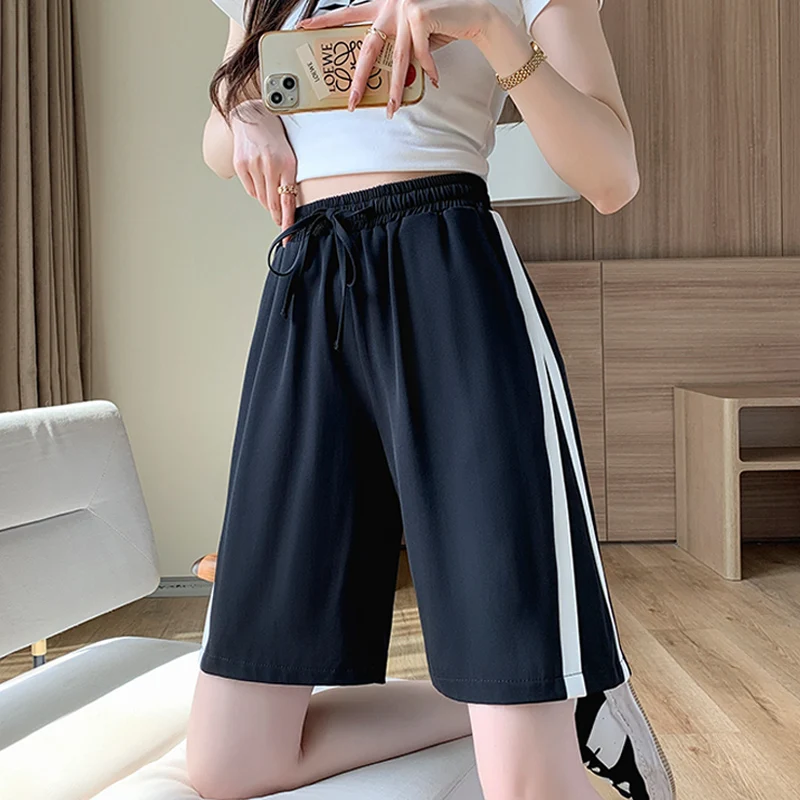 Top Trends: Shorts Women&#039;s Cycling Summer Shorts High Waist Patchwork Shorts Oversize Casual Basic Short Pants Korean Fashion CI CHENG Shoppable Styles