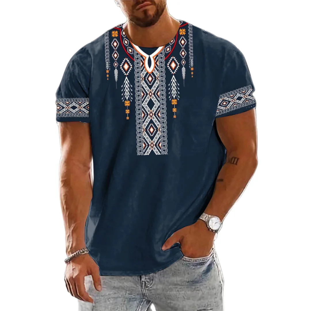 Top Trends: Vintage Ethnic T-shirt 3D Print Clothing O-neck Men Tops Oversized Short Sleeve Tee Summer Loose Male Streetwear Mens Clothes Shoppable Styles