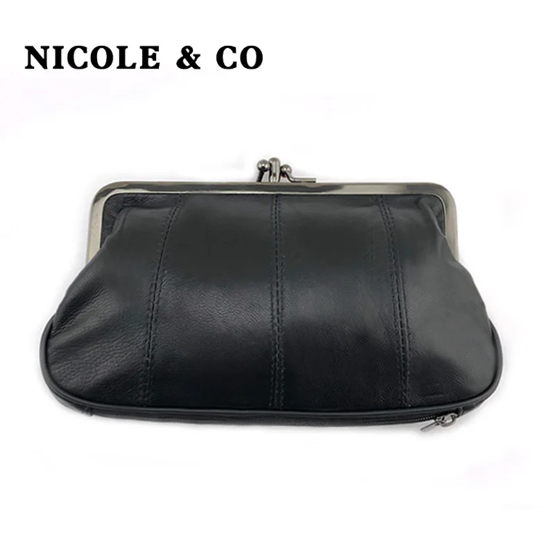 Top Trends: NICOLE &amp; CO Genuine Leather Coin Purse Womens Sheepskin Change Purse Metal Hasp Closure CardHolder Wallet Zipper Small Bag Short Shoppable Styles