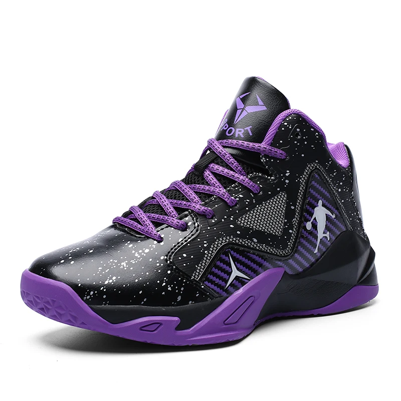 Top Trends: New Brand Purple Basketball Shoes For Man Fashion High Top Training Sport Shoes Kids Breathable Non-Slip Basketball Sneakers Men Shoppable Styles