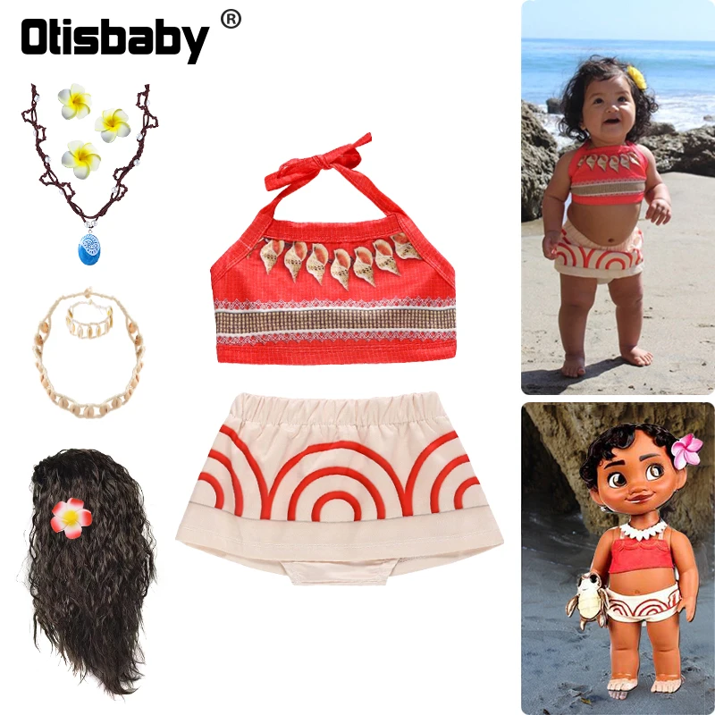 Top Trends: One Piece Halloween Vaiana Baby Girl Dress Fancy Infant Birthday Party Moana Princess Clothing Sets Fluffy Vintage Beach Dress Shoppable Styles